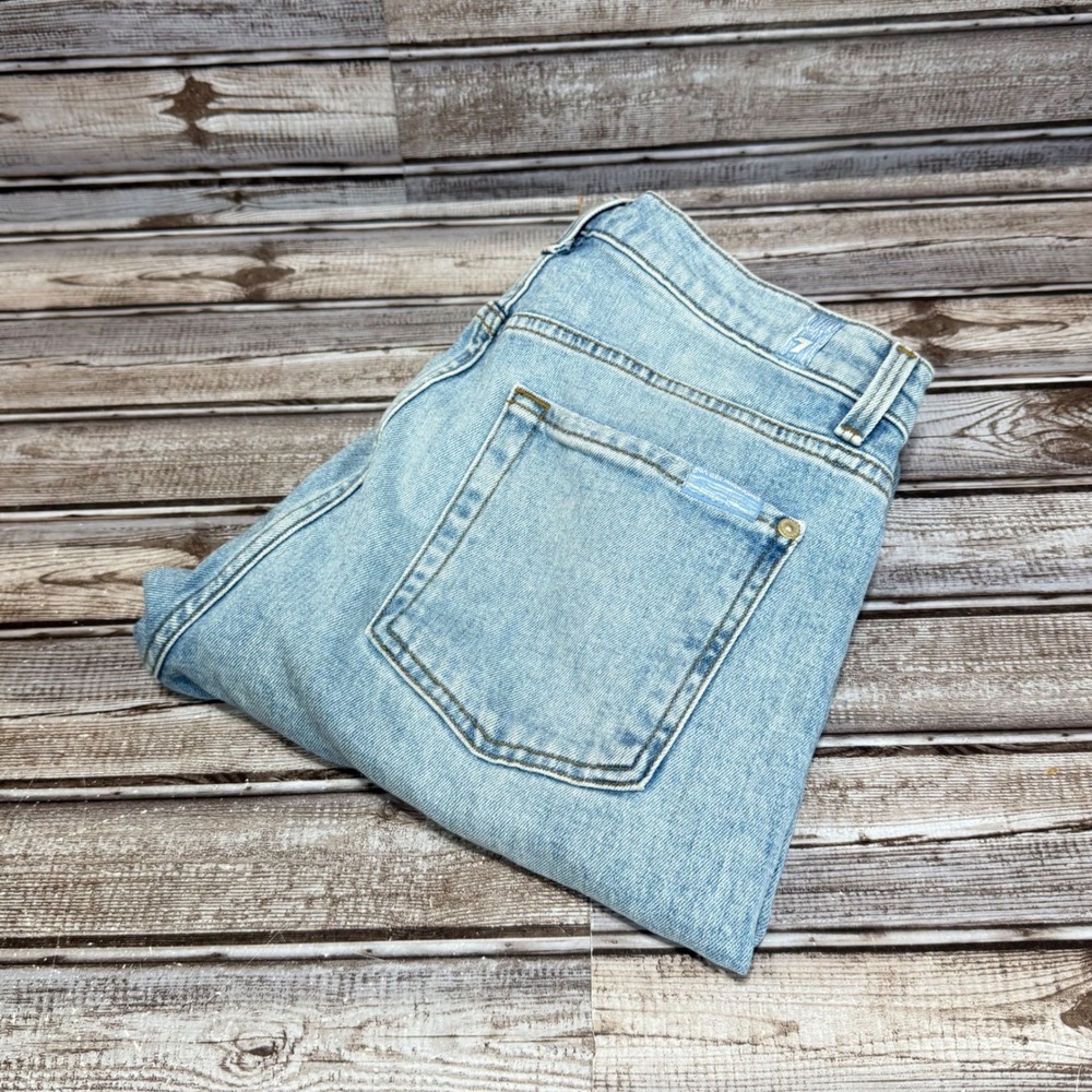 7 For All Mankind High Waist Skinny Jeans Light Wash Button‎ Fly Women's Size 27